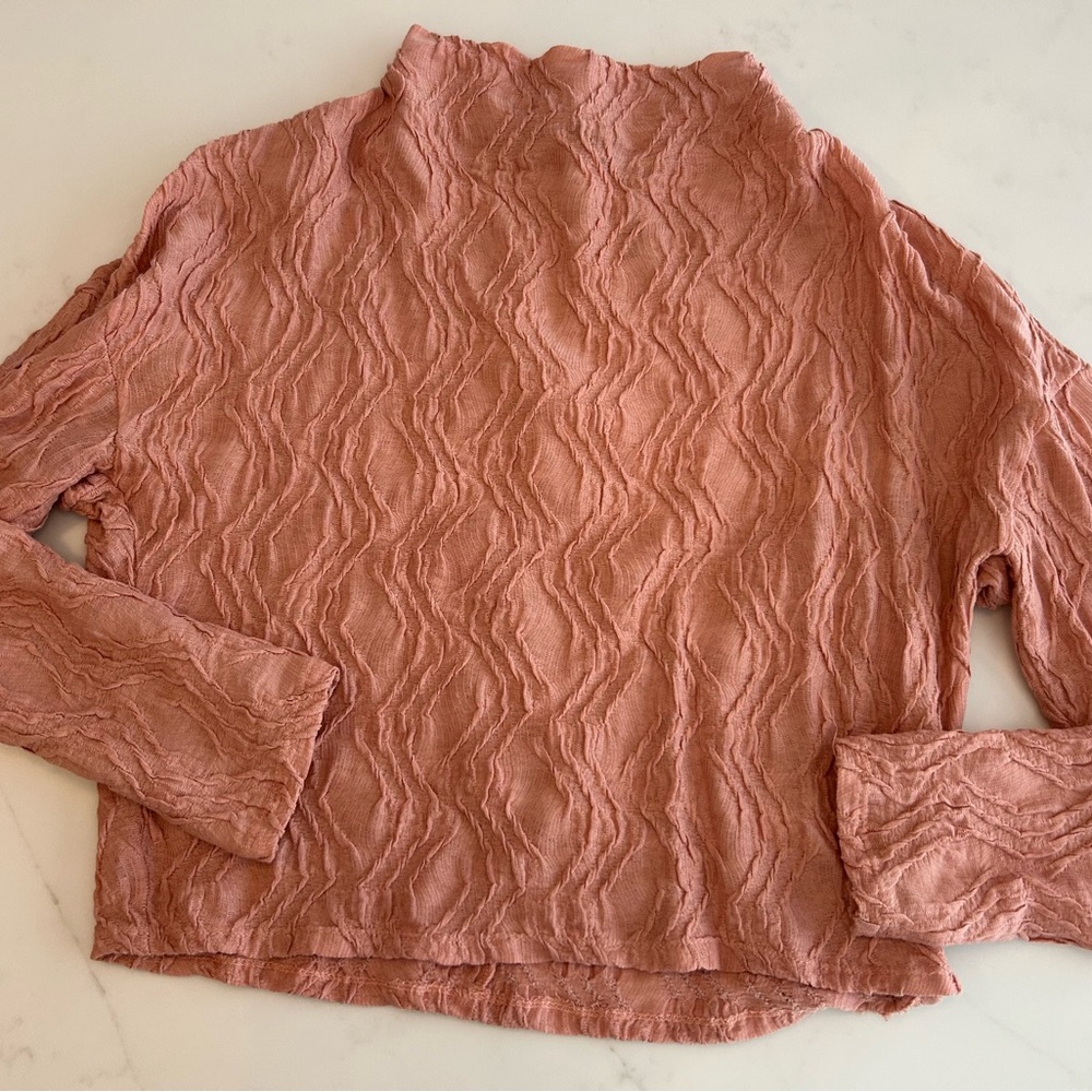 Anthropologie Textured Pink Women's Top